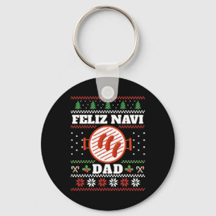 Funny Dad Christmas Bbq Feliz Navi Dad Uggly Key Ring