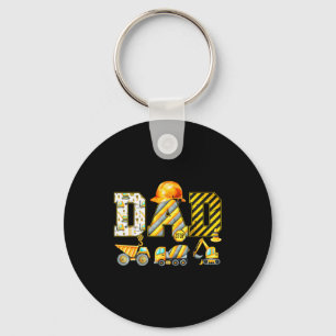 Funny Dad Construction Excavator Kids Matching Fam Key Ring