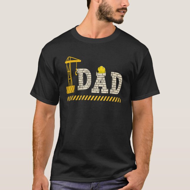 Funny Dad Construction Excavator Kids Matching Fam T-Shirt (Front)
