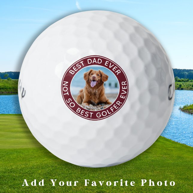 Funny DAD Customised Pet Dog Picture Golfer Golf Balls (Creator Uploaded)