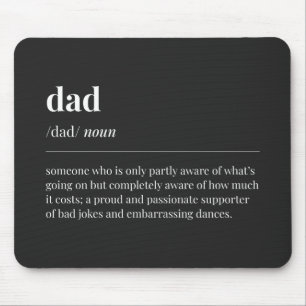 Funny Dad Definition Black Mouse Pad