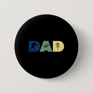 Funny Dad Disc Golf Player Sport Fathers Day Vinta 6 Cm Round Badge