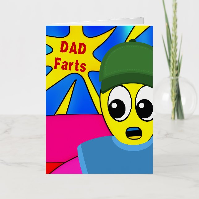 Funny Dad Farts Foil Greeting Card (Front)