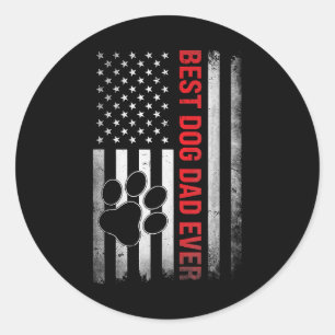 Funny Dad Fathers Day Dog Dad Classic Round Sticker