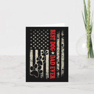 Funny Dad Fathers Day Dog Dad Usa Flag Card