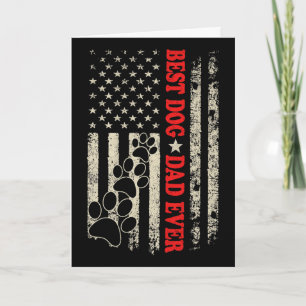 Funny Dad Fathers Day Dog Dad Usa Flag  Card