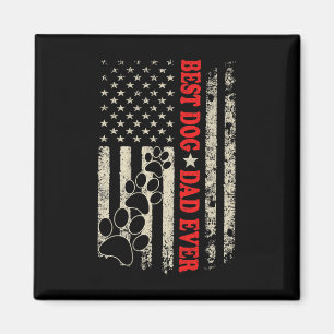 Funny Dad Fathers Day Dog Dad Usa Flag Magnet
