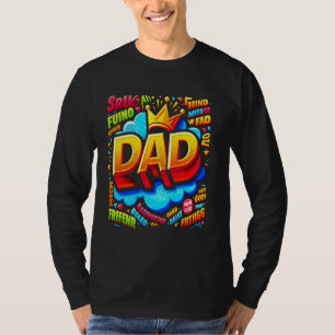 Funny Dad Father's Day Strong Brave Papa Graffiti  T-Shirt