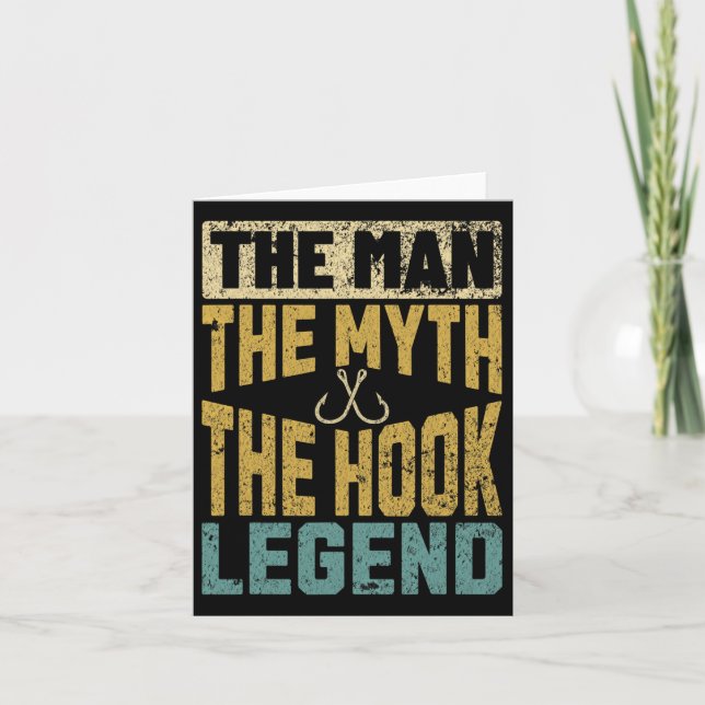 Funny Dad Fishing Man Myth Hook Legend Fisherman F Card (Front)