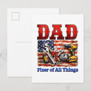 Funny Dad Fixer Of All Things Announcement Postcard