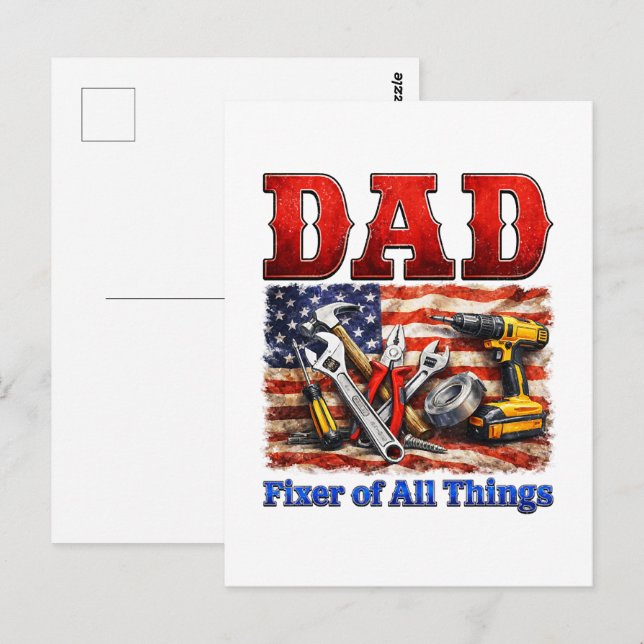 Funny Dad Fixer Of All Things Postcard (Front/Back)