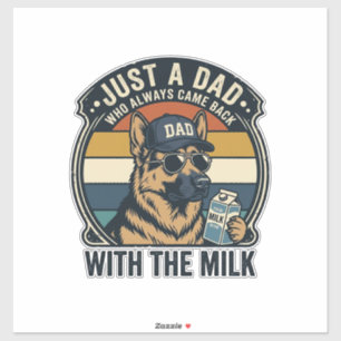 Funny Dad German Shepherd Milk Retro Shirt Design_