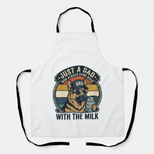 Funny Dad German Shepherd Milk Retro Shirt Design_ Apron