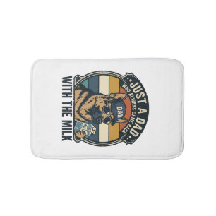 Funny Dad German Shepherd Milk Retro Shirt Design_ Bath Mat