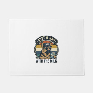 Funny Dad German Shepherd Milk Retro Shirt Design_ Doormat
