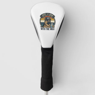 Funny Dad German Shepherd Milk Retro Shirt Design_ Golf Head Cover