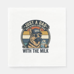 Funny Dad German Shepherd Milk Retro Shirt Design_ Napkin