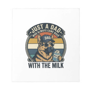 Funny Dad German Shepherd Milk Retro Shirt Design_ Notepad