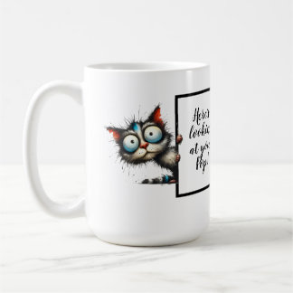 Funny dad gift with funny and quirky cat coffee mug