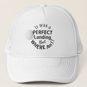 Funny Dad Golf Humor Modern Bold Black Typography Trucker Hat