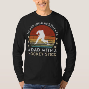 Funny Dad Hockey Stick Tee - Dads Puckish Humour W
