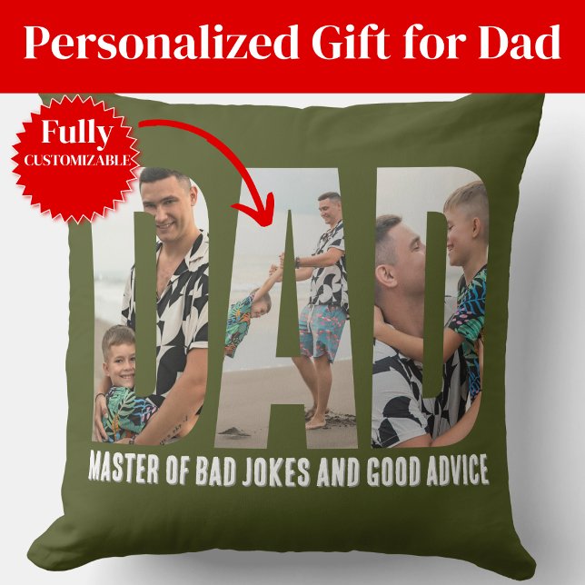 Funny Dad Humour Present Christmas Throw Pillow (Funny Dad Humor Present Christmas Throw Pillow)