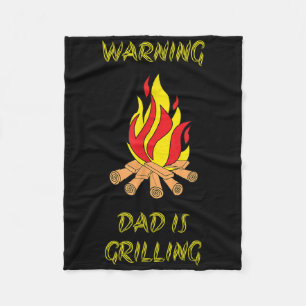 Funny Dad Is Grilling Gift For Fathers Day Bbq Gif Fleece Blanket