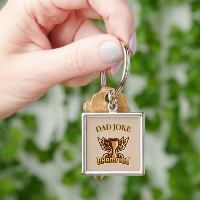 Funny Dad Joke Champion Trophy  Key Ring (Hand)
