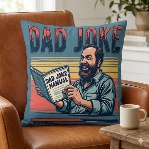 Funny Dad Joke Retro Humour Vintage Aesthetic Cushion