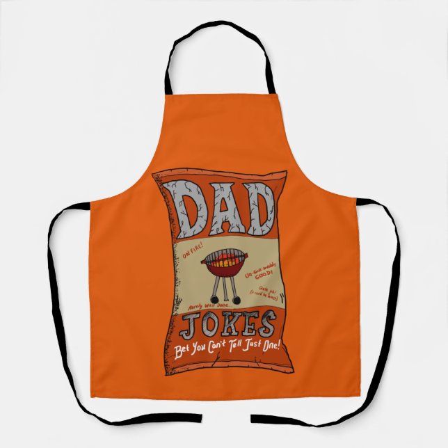 Funny Dad Jokes Fathers Day Grilling Quote  Apron (Front)