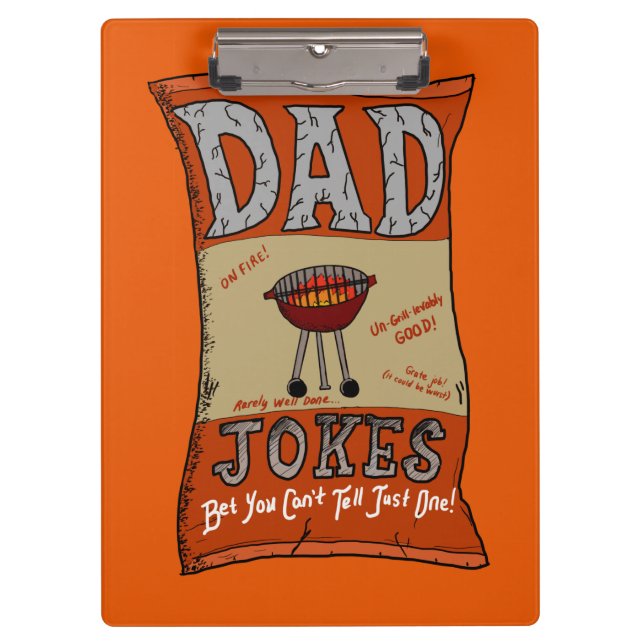 Funny Dad Jokes Fathers Day Grilling Quote  Clipboard (Front)