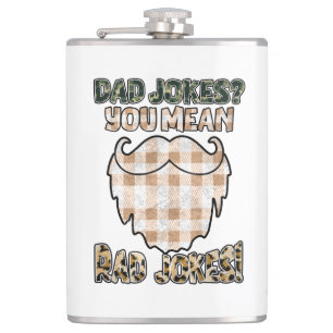 Funny Dad Jokes   Father's Day   Rad Jokes Hip Flask