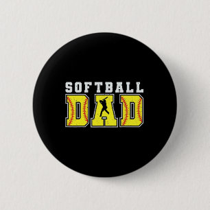 Funny Dad Life Softball Baseball Grandpa Father's  6 Cm Round Badge