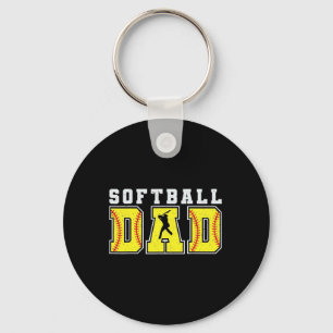 Funny Dad Life Softball Baseball Grandpa Father's  Key Ring