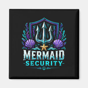 Funny dad mermaid security magnet