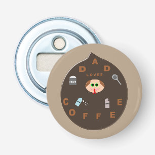 Funny Dad Monster Loves Coffee Bottle Opener