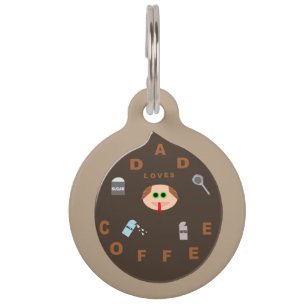 Funny Dad Monster Loves Coffee Custom Dog Tag