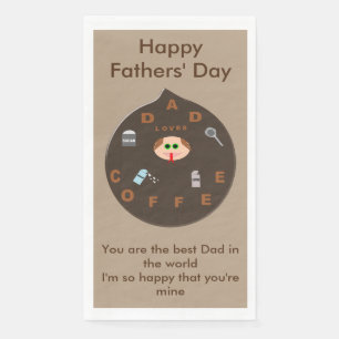 Funny Dad Monster Loves Coffee Custom Napkin