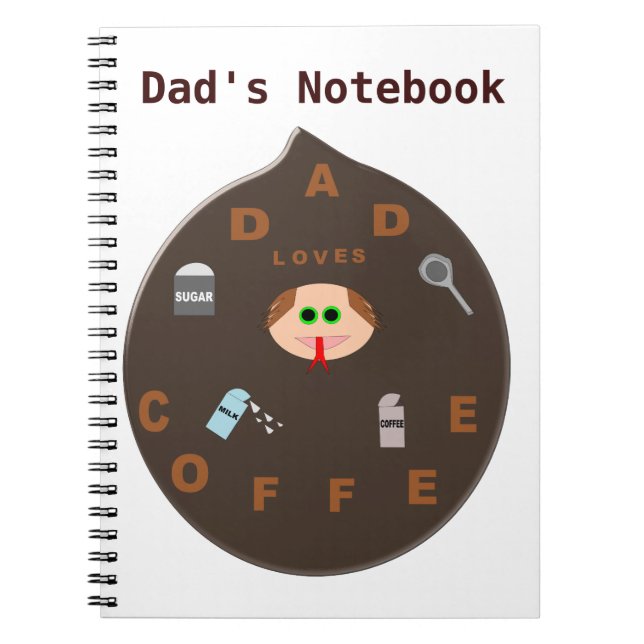 Funny Dad Monster Loves Coffee Customisable N Notebook (Front)