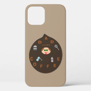 Funny Dad Monster Loves Coffee iPhone Case