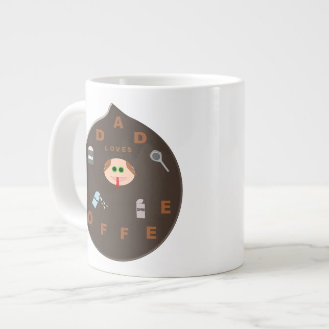 Funny Dad Monster Loves Coffee Mug (Front Left)