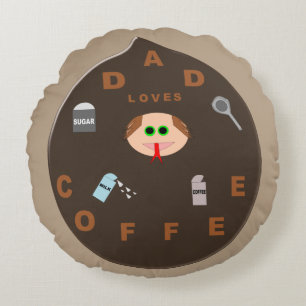 Funny Dad Monster Loves Coffee Pillow