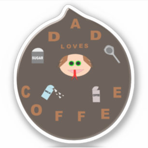 Funny Dad Monster Loves Coffee Shaped