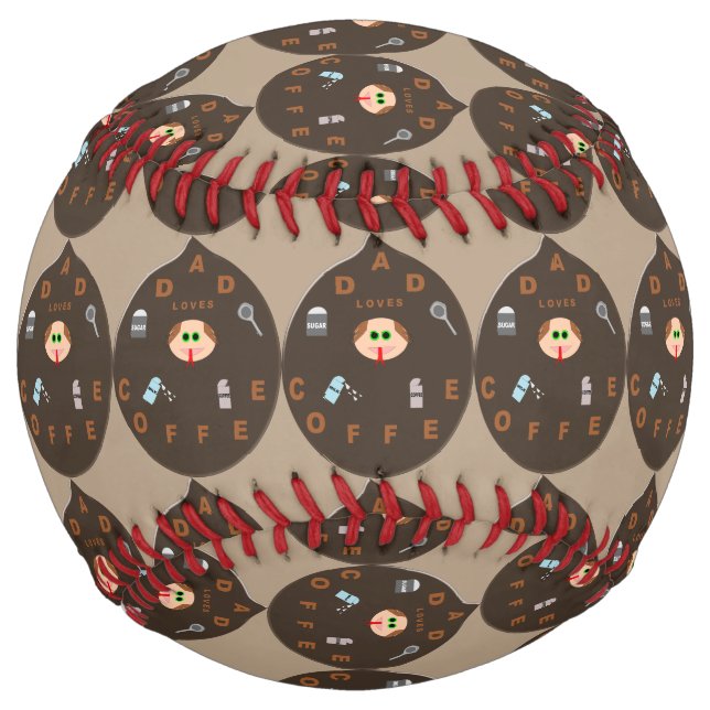 Funny Dad Monster Loves Coffee Softball (Front)