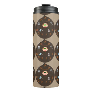 Funny Dad Monster Loves Coffee Thermal Tumbler