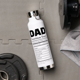 Funny Dad Nutrition Facts with Photos Water Bottle