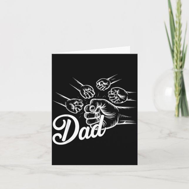 Funny Dad Of Four Toddler Kids Fathers Day Fist Bu Card (Front)
