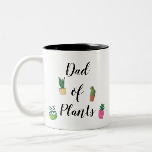 Funny Dad of Plants Plant Lover Gardener Two-Tone Coffee Mug