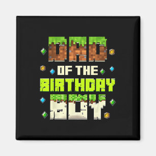 Funny Dad Of The Birthday Boy Video Gamer Pixel Bd Magnet