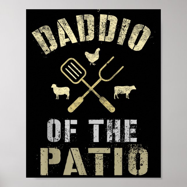 Funny dad of the patio bbq  poster (Front)